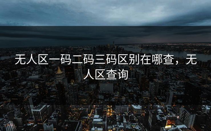 无人区一码二码三码区别在哪查,无人区查询