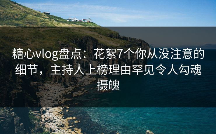 糖心vlog盘点:花絮7个你从没注意的细节,主持人上榜理由罕见令人勾魂摄魄